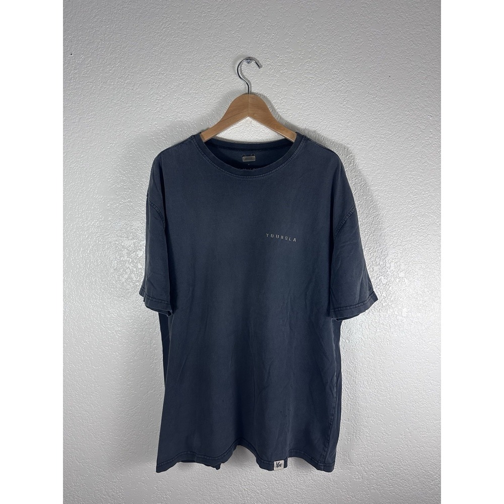 YoungLA Heavyweight Oversized T-Shirt Men's Gray Washed Short Sleeve Tee Large